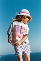 CHECKERBOARD TWILL BERMUDA SHORTS
