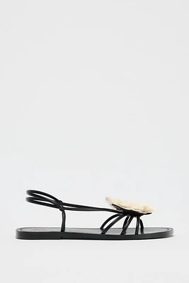 FLAT SANDALS WITH FLOWER