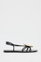 FLAT SANDALS WITH FLOWER