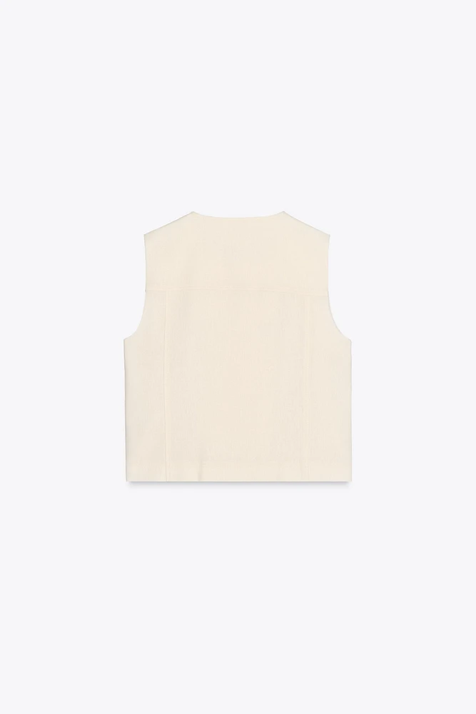 LINEN DOUBLE BREASTED VEST