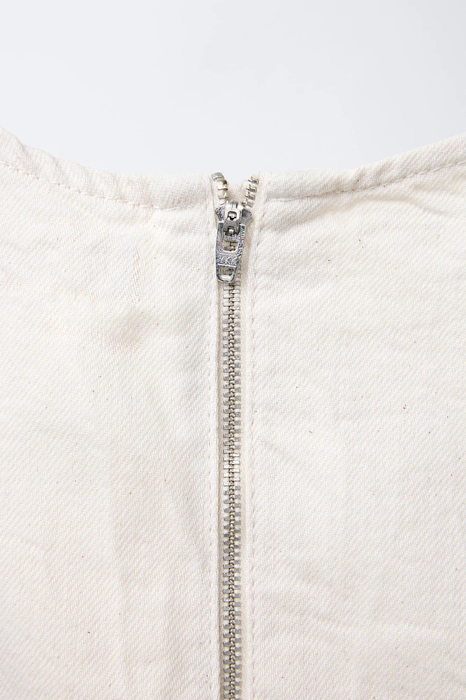 TOP EN DENIM BRODÉ