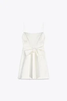 SATIN EFFECT SHORT DRESS WITH BOW DETAIL