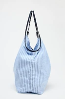 STRIPED WOVEN SHOPPER
