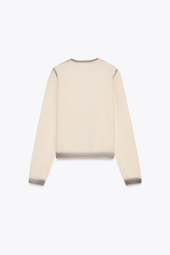 GRADIENT PRINT KNIT JACKET