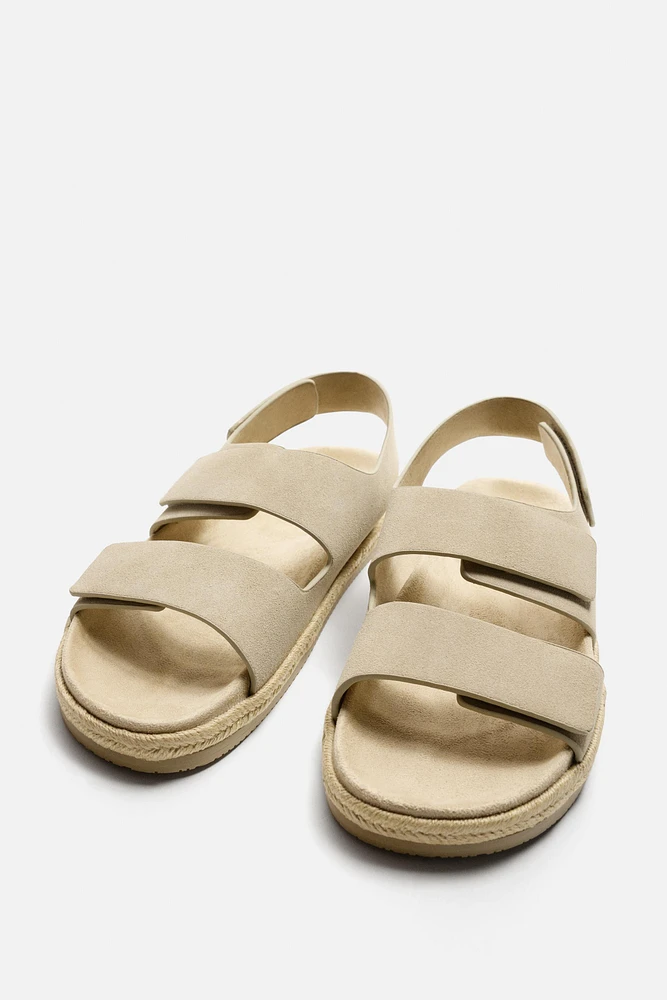 DOUBLE STRAP LEATHER SANDALS