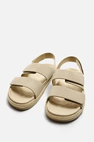 DOUBLE STRAP LEATHER SANDALS