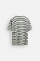 T-SHIRT MÉLANGE LIN RAYURES