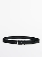 Nappa leather belt with topstitching detail