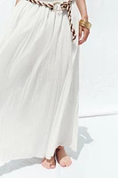 BRAIDED BELT MIDI SKIRT