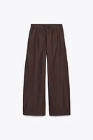 ZW COLLECTION POPLIN WIDE LEG PANTS