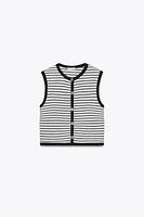 BUTTONED JACQUARD VEST TOP