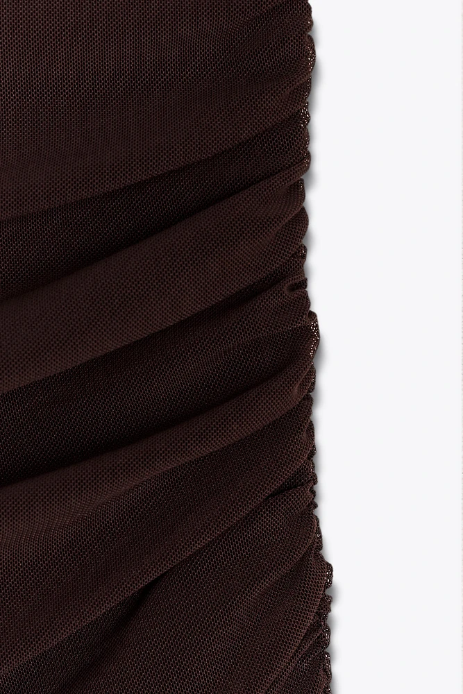 ROBE TULLE HALTER DRAPÉE