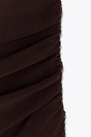 ROBE TULLE HALTER DRAPÉE