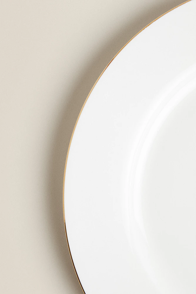 RIMMED BONE CHINA DINNER PLATE