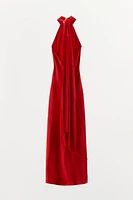 HALTER SATIN EFFECT DRESS