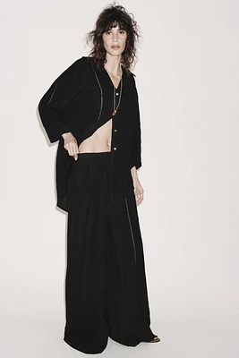 PANTALON LARGE 100 % LIN COLLECTION ZW