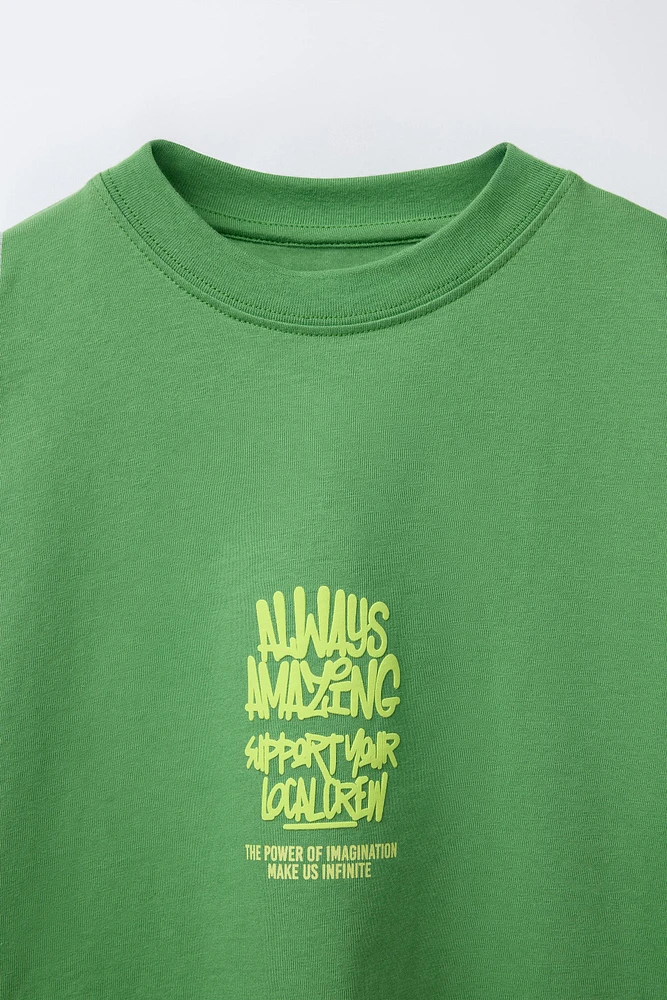 RAISED TEXT T-SHIRT
