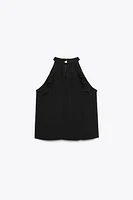 RUFFLED HALTER TOP