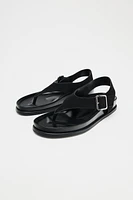 SUEDE FLAT SANDALS