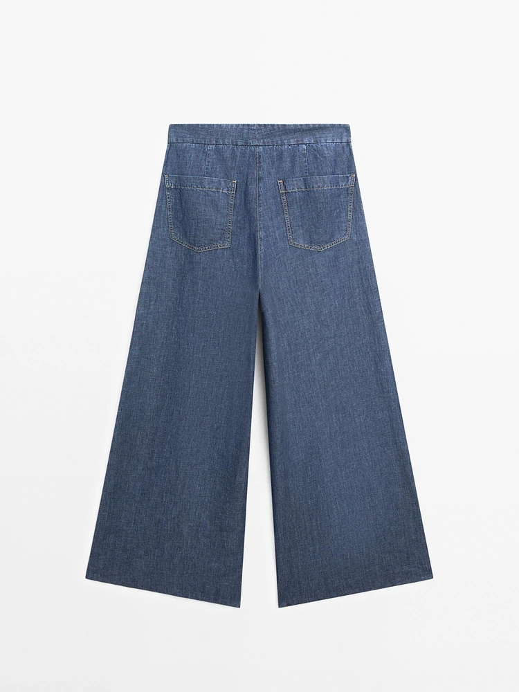 Jean super large taille haute