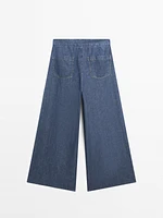 Jean super large taille haute