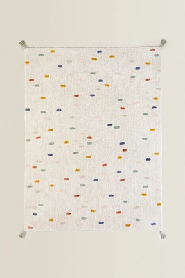 CHILDREN’S MULTICOLORED POLKA DOT COTTON RUG