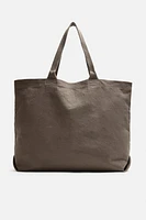 WASHED CANVAS TOTE BAG