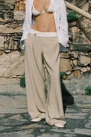 PANTALON LARGE TAILLE CONTRASTÉE
