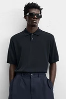 KNIT SILK LINEN POLO SHIRT