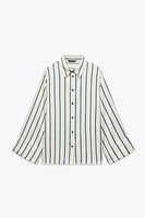 WIDE SLEEVE STRIPED BLOUSE
