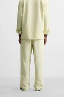STRAIGHT FIT LINEN COTTON PANTS