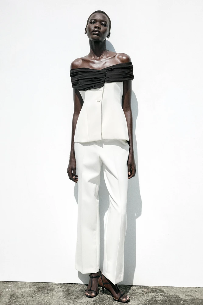 CONTRAST BUSTIER TOP