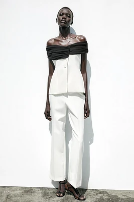 CONTRAST BUSTIER TOP