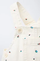 ROBE-SALOPETTE ET CULOTTE EN SERGÉ À FLEURS