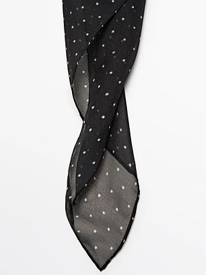Foulard imprimé à pois 100 % soie