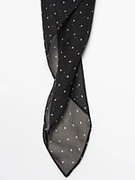 Foulard imprimé à pois 100 % soie