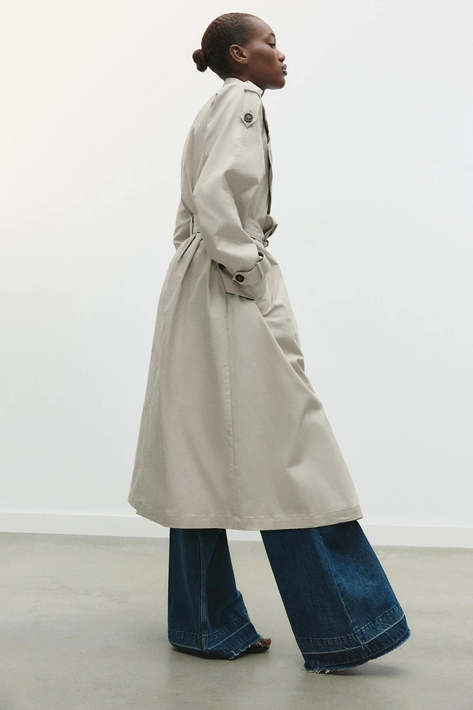 TRENCH LONG CROISÉ À CEINTURE