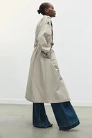 TRENCH LONG CROISÉ À CEINTURE