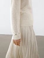 Cotton blend V-neck sweater
