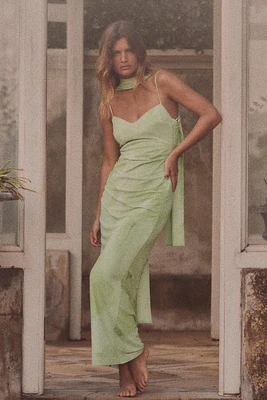 TULLE MIDI DRESS WITH SCARF