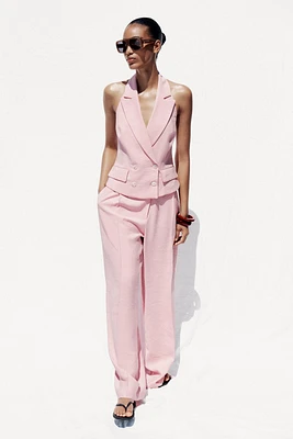 HALTER NECK DOUBLE BREASTED VEST