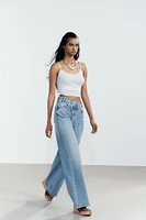 TRF HIGH-RISE WIDE LEG CROSSOVER WAIST JEANS