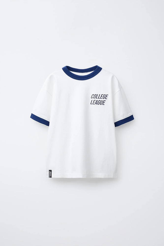 VARSITY TEXT RAISED T-SHIRT