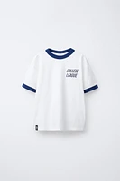 VARSITY TEXT RAISED T-SHIRT