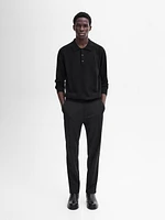 Wool blend polo collar sweater