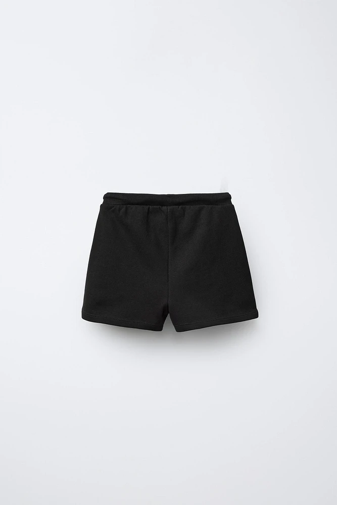 EMBROIDERED PLUSH SHORTS