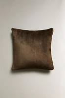 PLAIN FAUX FUR THROW PILLOW COVER