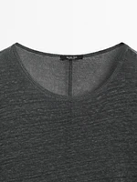 T-shirt 100 % lin à manches courtes