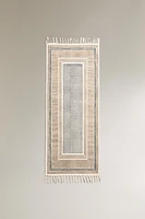 RECTANGULAR COTTON AREA RUG WITH FRINGING