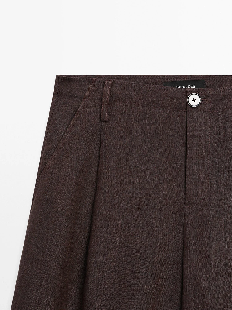 100% linen relaxed fit trousers